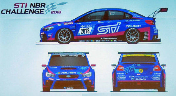 スバル　ニュルブルクリンク24時間レース参戦車WRX STI　2018年モデルカラーリング