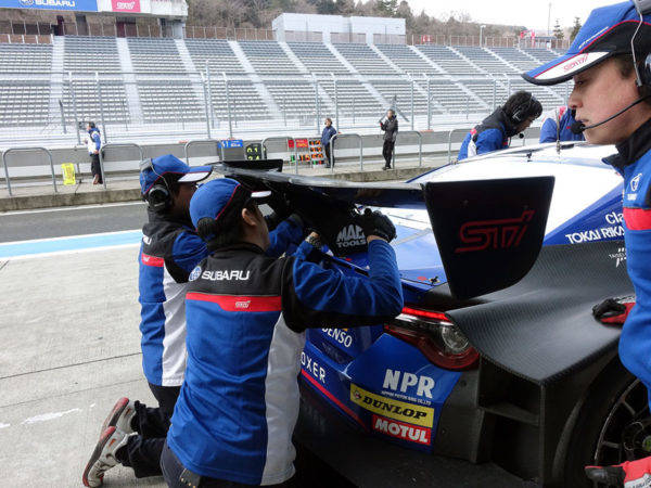 SUBARU BRZ GT300RaceMachine shakedown rearwing setting