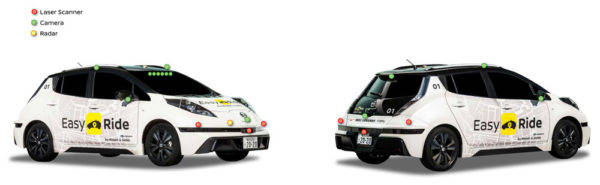 日産　DeNA　EasyRide　搭載しているセンサー類