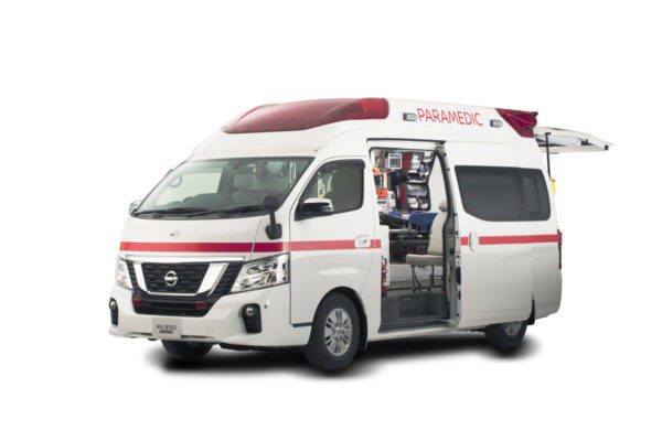 日産 パラメディック 東京国際消防防災展2018に出展 リチウムイオン補助バッテリー搭載