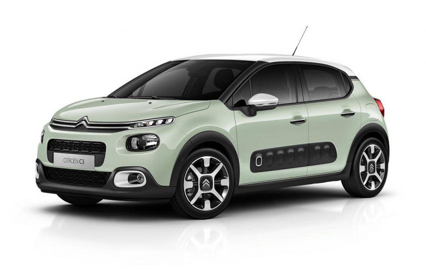 シトロエン C3 COLORADO コロラド　ルーフ：ブランオパール／ボディ：アーモンドグリーン／ホイール：ツートーン