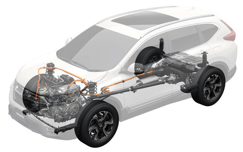 ホンダ　新型CR−V　5代目CR−V　リアルタイムAWDシステム構造イラスト