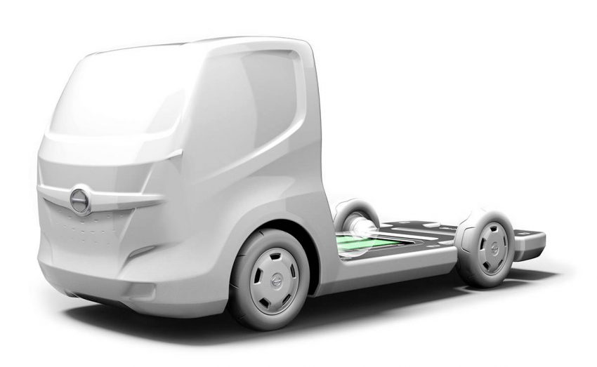 日野自動車 小型EV商用車プラットフォーム 原寸モデル