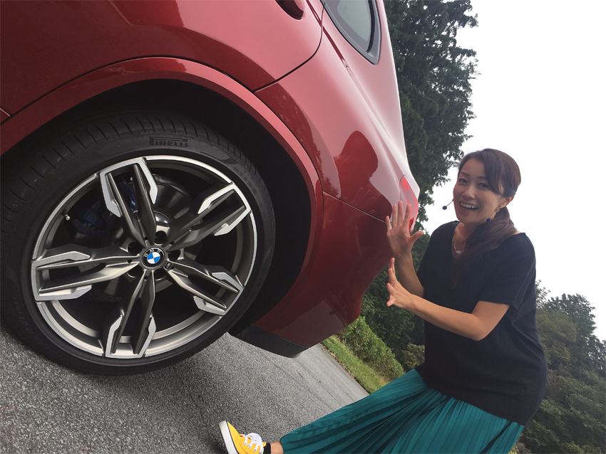 DJ藤本えみりの有頂天レポート☆ワクワクさせて？ BMW X4 タイヤ、でかーっ！なんと、21インチ