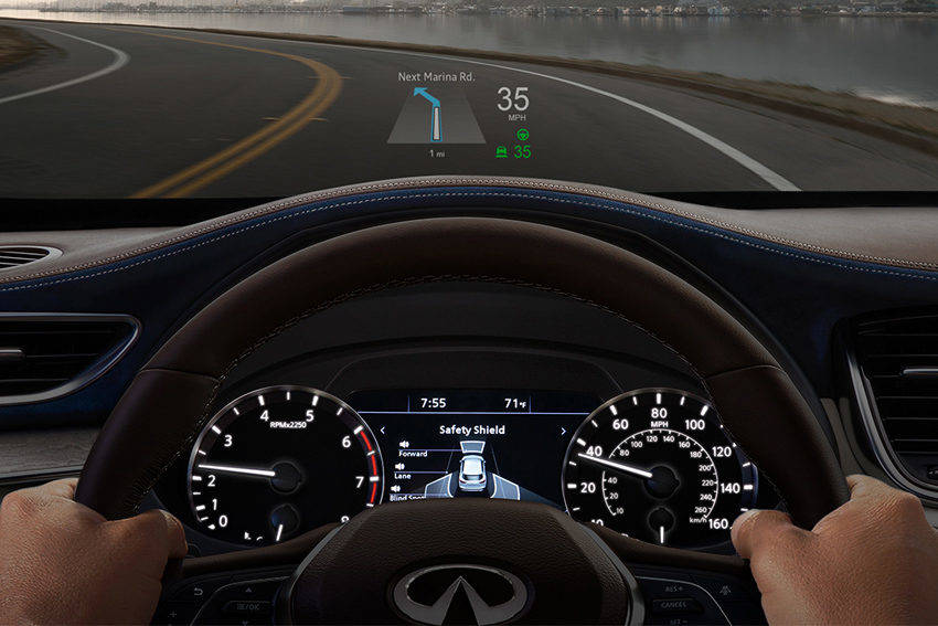 Q50のプロパイロット・アシストの表示