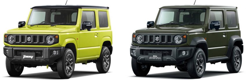 軽四輪駆動車 ジムニー XCと小型四輪駆動車 ジムニーシエラ  JC