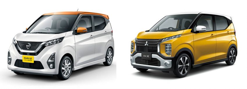 日産「デイズ ハイウェイスター」（左）と三菱「eKクロス」