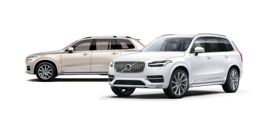 XC90 D5 AWD Momentum（奥）とXC90 D5 AWD Inscription（手前）