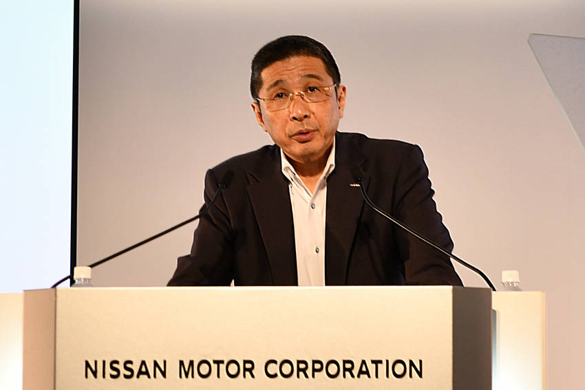 第1四半期の決算を発表する日産の西川廣人CEO