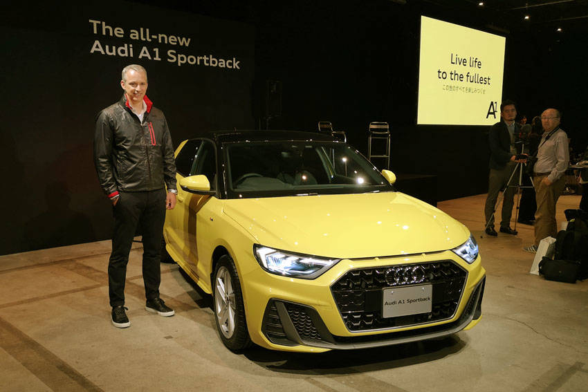 新型A1をプレゼンテーションしたアウディ・ジャパンのフィリップ・ノアック社長