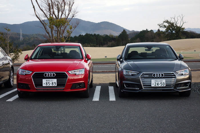 左がFFのA4 2.0 TFSI、右はA4 2.0 TFSI クワトロ SPORT