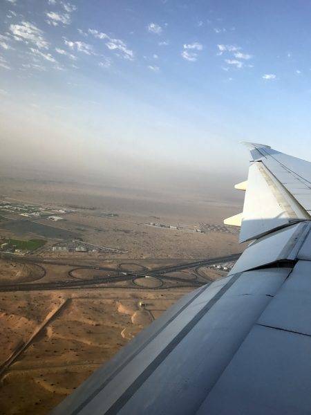 成田からドイツへ向かう機上からの風景　ドバイ上空