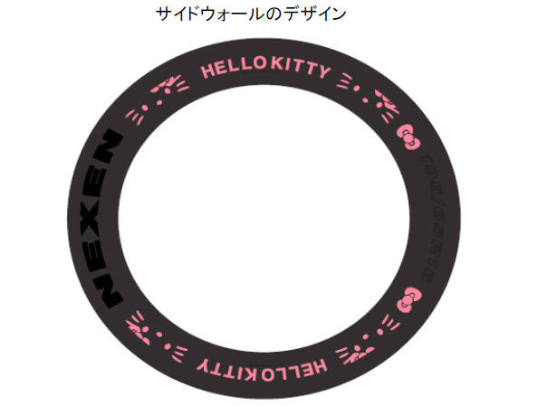ネクセンタイヤ　サンリオ　ハローキティとのコラボタイヤを発売　サイドウォールデザイン
