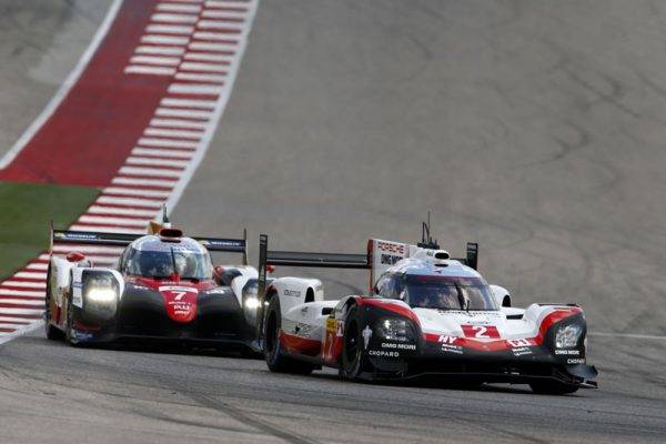 WEC2017第6戦　サーキット・オブ・ジ・アメリカズ6時間レース　トヨタ7号車とポルシェ2号車のバトル