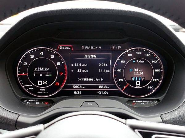 アウディQ2 1.0TFSI メーター