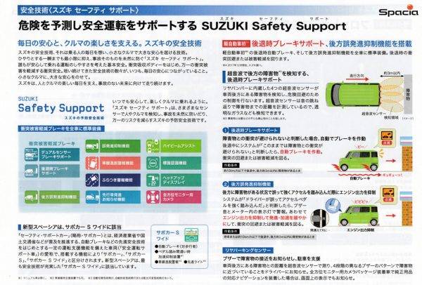 スズキ　新型スペーシア　スズキセーフティサポート